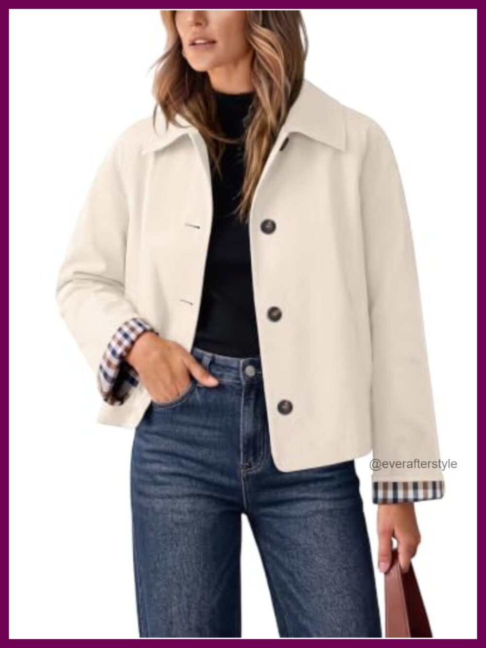 CHICZONE Oversized Cropped Trench Coat Lightweight Casual Jacket